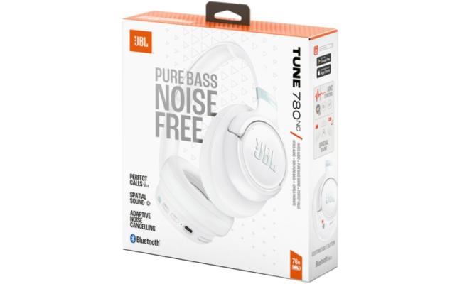 Jbl Tune 780 Nc Wireless Over Ear Bluetooth Headphones With Adaptive Noise Cancelling Technology, Smart Ambient, 76 Hour Battery Life And Google Fast Pair/microsoft Swift Pair, White Jbl Tune 780 Nc Wireless Over Ear Bluetooth Headphones With Adaptive Noise Cancelling Technology, Smart Ambient, 76 Hour Battery Life And Google Fast Pair/microsoft Swift Pair, White
