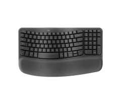 Logitech Wave Keys Comfortable Natural Typing, Easy-Switch, Bluetooth- Graphite Wireless Ergonomic Keyboard