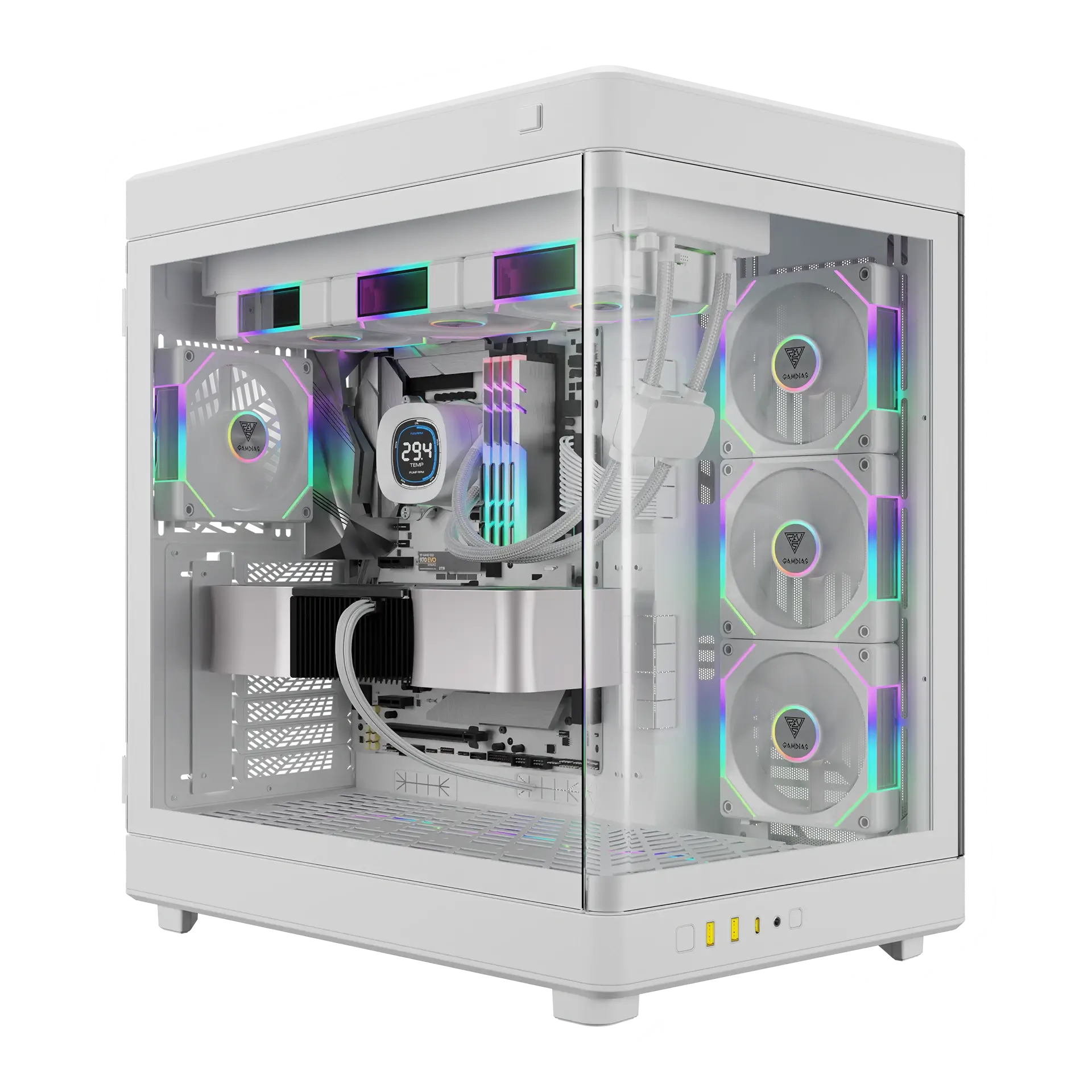 Gamdias Neso P1 Pro Argb Full Tower Gaming Case White