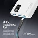 Promate Bolt-10Pro Super-Slim 10000mAh Power Bank 10W USB-C, LED Battery Display and Over Charge Protection -Black