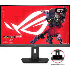 Asus Rog Strix Xg27wcs 27" Curved Qhd 2k Hdr 180hz 1ms Ai Powered Amd Freesync High Adjustable Stand W/ Usb Type C Black
