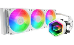 Cooler Master 360 Core II Liquid CPU AIO Cooler – 360mm Radiator, 3X ARGB PWM Fans, Infinity Mirror Dual-Chamber Pump, Quiet Cooling & Easy Installation, AMD AM5/AM4 & Intel LGA 1851/1700, White