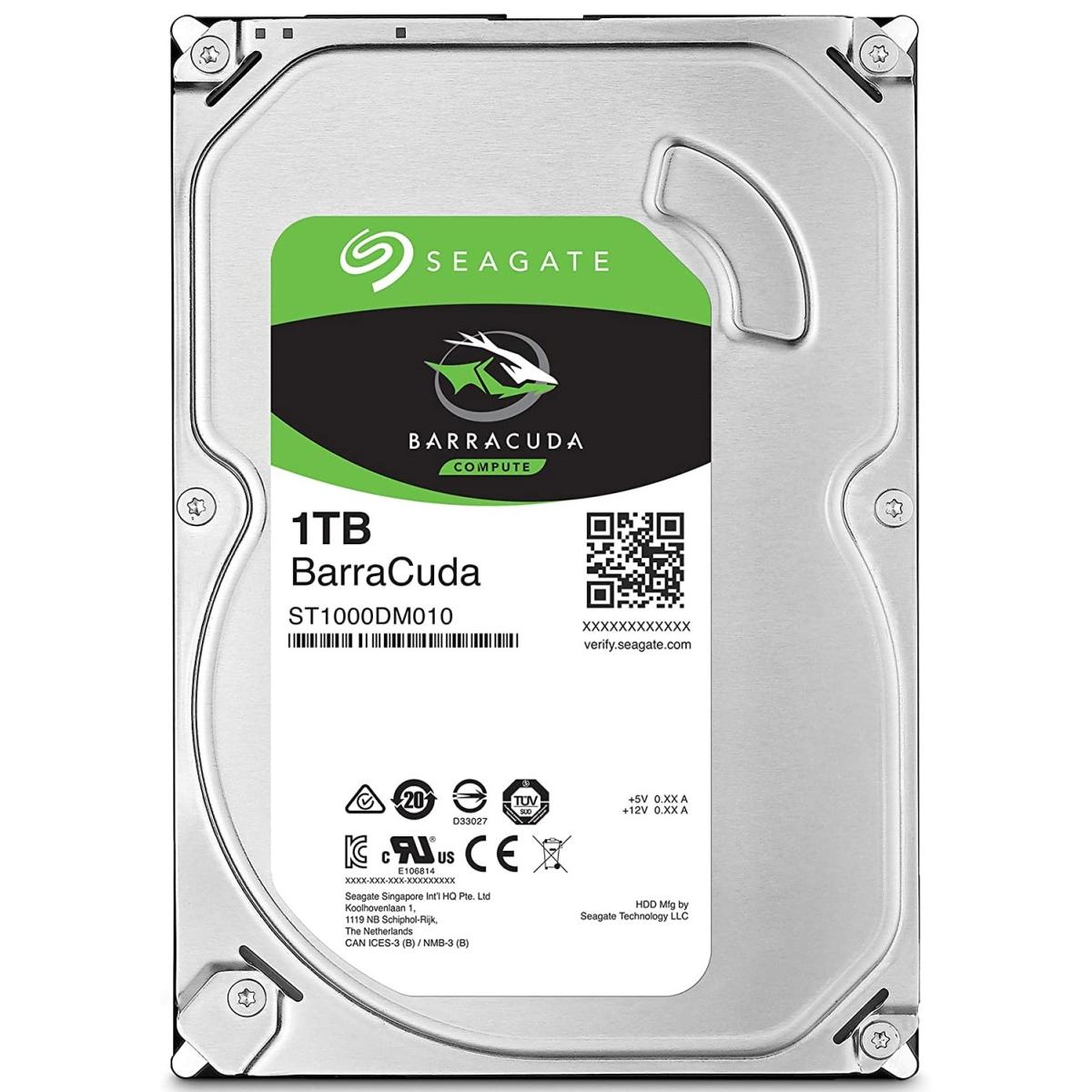 Seagate BarraCuda 1TB 7200 RPM SATA 6.0Gb/s 3.5" Desktop Hard Drive | ST1000DM010 |