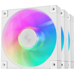 DeepCool FD12 ARGB 120mm Fan Speed: 400~2050 RPM Airflow: 63.6 CFMFan - Air Pressure: 2.56 mmAq - Fan Connector: 4-pin PWM Hydro Bearing, Pack of 3, White