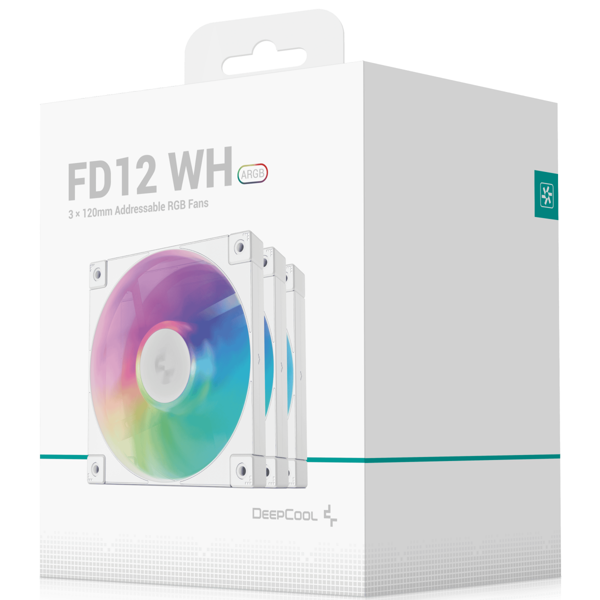 DeepCool FD12 ARGB 120mm Fan Speed: 400~2050 RPM Airflow: 63.6 CFMFan - Air Pressure: 2.56 mmAq - Fan Connector: 4-pin PWM Hydro Bearing, Pack of 3, White