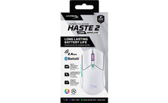 Hyperx Pulsefire Haste 2 Core Wireless & Bluetooth Lightweight 59g Long Battery Life Up To 100 Hours Long Battery Life Custom Core Sensor White