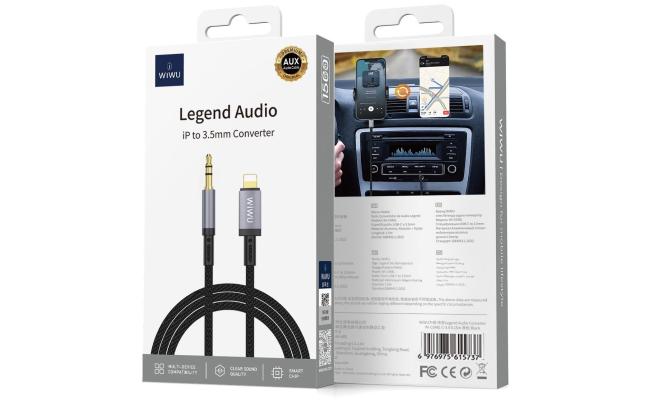 Wiwu Wi C048L Legend Audio Series Lightning to 3.5mm Aux 1.5 meter Cable Black