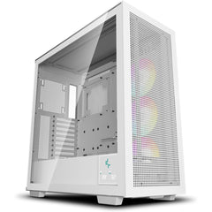 DeepCool Morpheus ATX+ Modular Airflow Housing w/ Vertical Mount & Gen 4 Riser Cable Tempered Glass 4x Trinity 140mm ARGB Fans - White