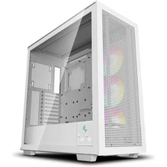 Deepcool Morpheus Atx+ Modular Airflow Housing W/ Vertical Mount & Gen 4 Riser Cable Tempered Glass 4x Trinity 140mm Argb Fans White