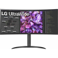 Lg 34wq75c B 34" Ips Curved Ultrawide™ Qhd Hdr 10 Built In Kvm Monitor & Speakers With Usb Type C™ & Lan (rj 45) Black - CompuMe