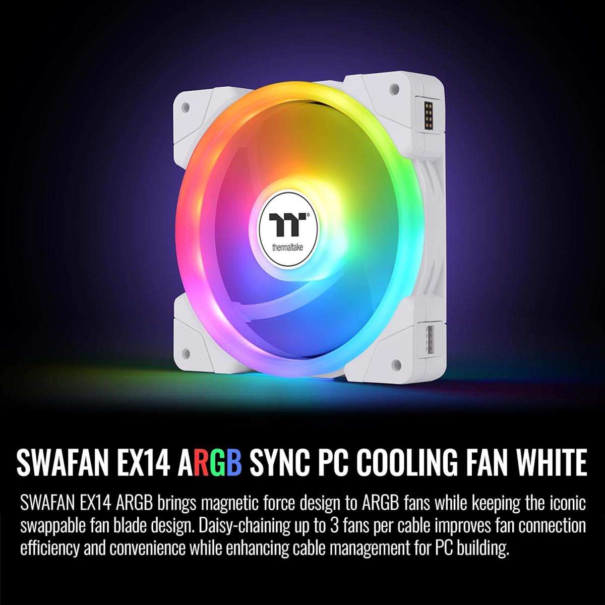 Thermaltake ARGB PWM cooling fan for PC cooling