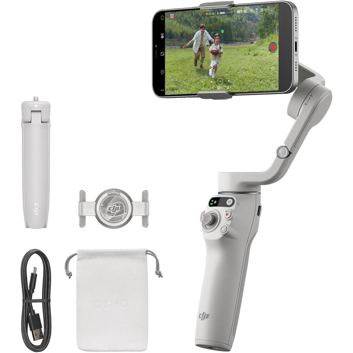 Dji Osmo Mobile 6 Gimbal Stabilizer For Smartphones, 3 Axis Phone Gimbal, Built In Extension Rod, Obje Tracking, Portable And Foldable, Vlogging Stabilizer, Youtube Tiktok, Platinum Gray - CompuMe