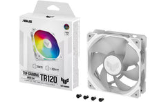 ASUS TUF Gaming TR120 ARGB Fan 3Pin Double-Layer LED 2000rpm 3.3mm H2O 77.4 CFM 16 Individually Addressable RGB LEDs 1 Pack - White