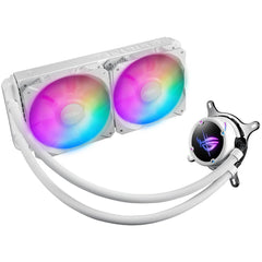 Asus Rog Strix Lc Ii 240 Argb Aio Liquid Cooler 240mm Support Intel & Amd 2x 120mm 4 Pin Pwm Addressable Rgb Fans White - CompuMe