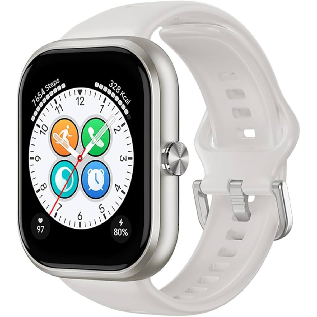 Honor Choice Watch| 1.95" AMOLED Display | Bluetooth Calling | 120 Workout Modes | 5ATM Swim-Ready | Upto 12 Days Battery Life | Built-in Multi-System GNSS | SpO2, Heart Rate, Sleep Tracking , White