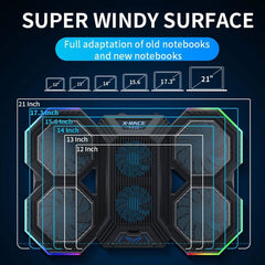 X-race Notebook Radiator Air Cooler Laptop Stand 6 Fans