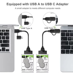 Haing Hi 0336 Utc Usb A 3.0 And Usb C To Sata Iii Adapter For 2.5 Inch Hdd And Ssd