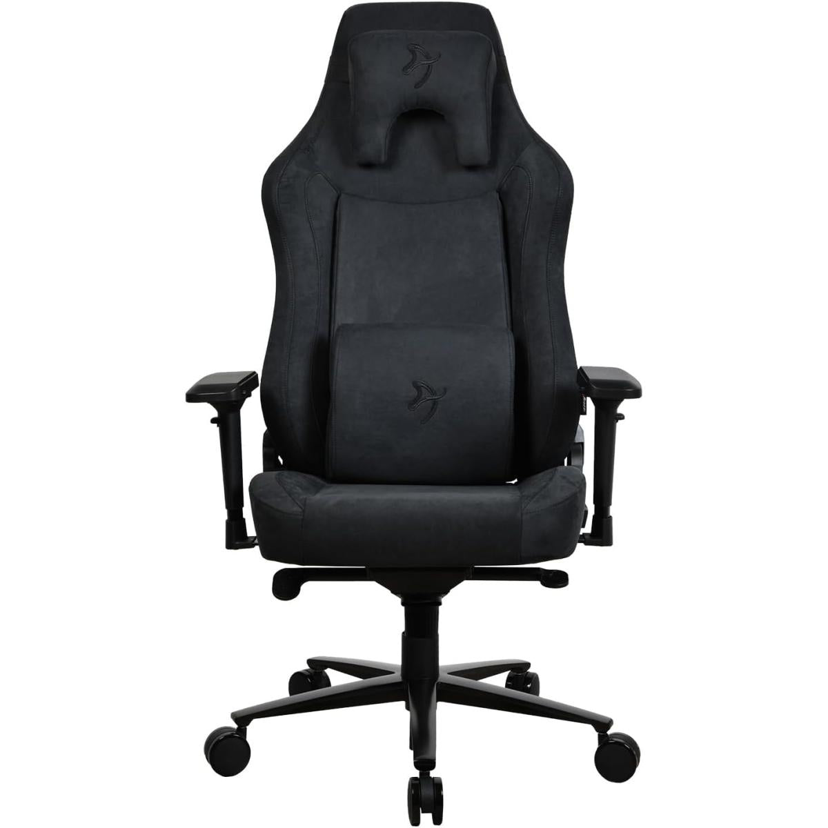 Arozzi Vernazza Supersoft Xl Upholstery Material Has A Unique Velvety Texture That Is Fluid Repellant & Breathable Memory Foam Lumbar Support 4d Armrest Support 170kg Pure Black