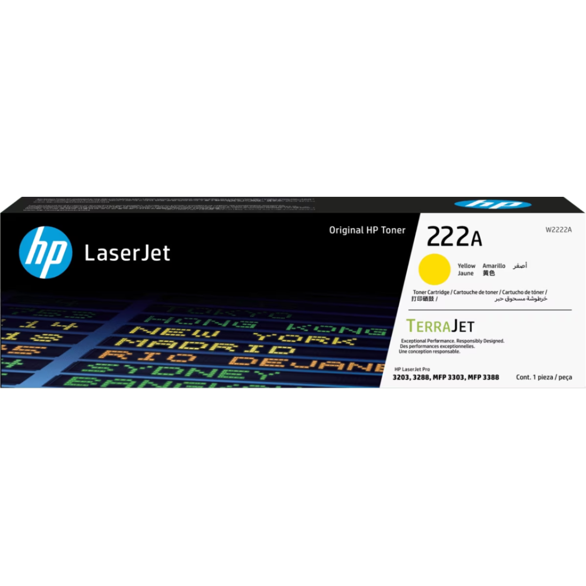 Hp 222a Yellow Original Laserjet Toner Cartridge (W2222a) Compatible With Hp Laserjet Pro 3203, 3288, 3303, 3388 Printers Hp 222a Yellow Original Laserjet Toner Cartridge (W2222a) Compatible With Hp Laserjet Pro 3203, 3288, 3303, 3388 Printers