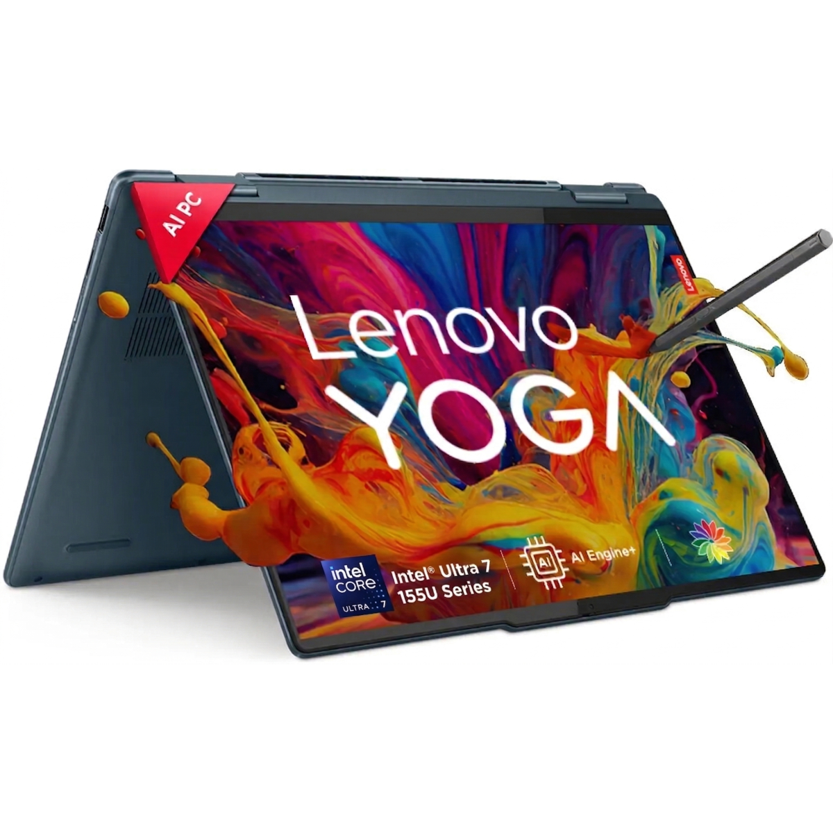 Lenovo Yoga 7 2 In 1 (2024) Ai Powered Performance Intel® Ultra 7 155u 12 Cores Fast Charging, Long Lasting Power W/ Touch Display & Lenovo® Pen , Tidal Teal