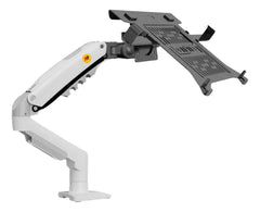 NORTH BAYOU F80 MONITOR DESK MOUNT STAND WHITE WITH NORTH BAYOU FP-2 LAPTOP MOUNT BUDLE
