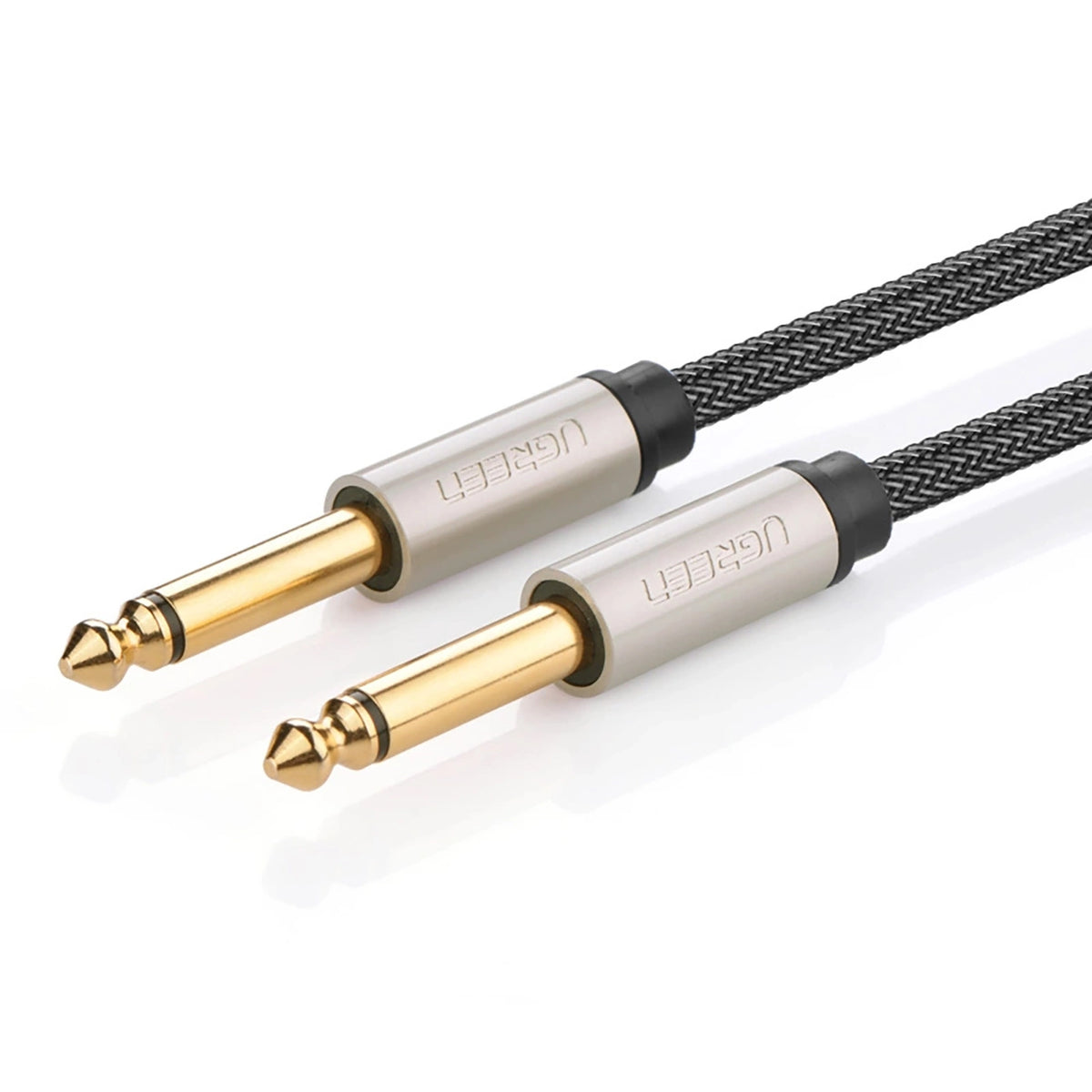 Ugreen 10639 6.5mm Male To 6.5mm Male Stereo Auxiliary Audio Cable With Zinc Alloy Housing And Nylon Braided 3m