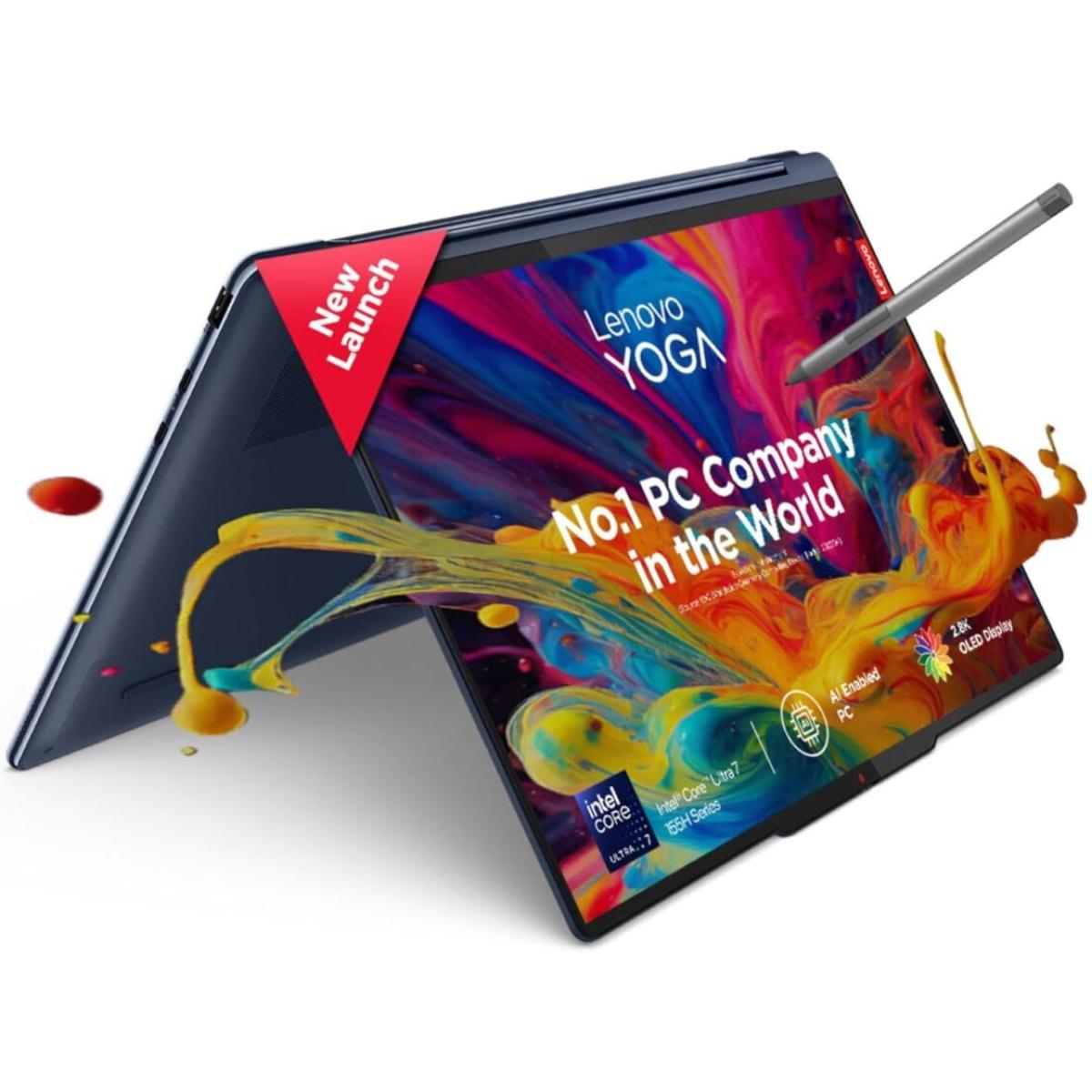 Lenovo Yoga 9 2 In 1 (2024) Ai Pc New Intel Core Ultra 7 155h High Performance Processor 16 Cores W/ 2.8k Oled 120hz Touch Screens & Big Battery Cosmic Blue - CompuMe