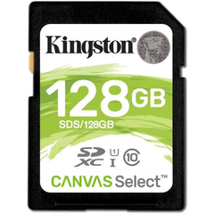 KINGSTON CANVAS SELECT PLUS 128GB SD MEMORY CARD - 100MB/S SDS2