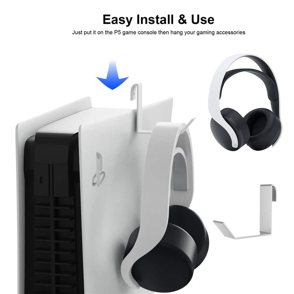 Jys Ys - P5181 for PS5 Host Wall Hanger Base Charging Stand Bracket for Wall Storage