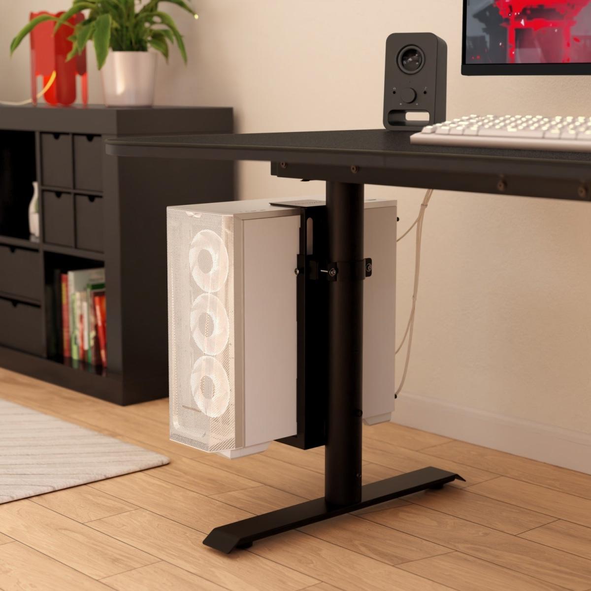 Arozzi Arena PC Mount Space-Saving Adjustable Height & Width Heavy-Duty Steel 360° Mounting Support up to 30KG , Black