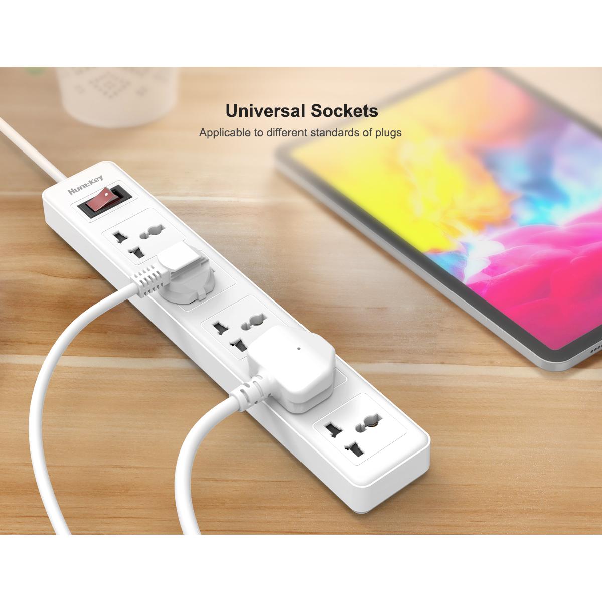 Huntkey SSZ501 Universal Power Strip 5x Outlet AC 220-240V Surge Protector 3M - White Huntkey SSZ501 Universal Power Strip 5x Outlet AC 220-240V Surge Protector 3M - White