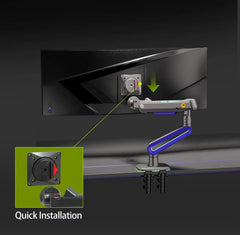 NB NORTH BAYOU G70 GAMING Monitor Stand ARM RGB DESK MOUNT - 22-inch up to 60-inch monitors