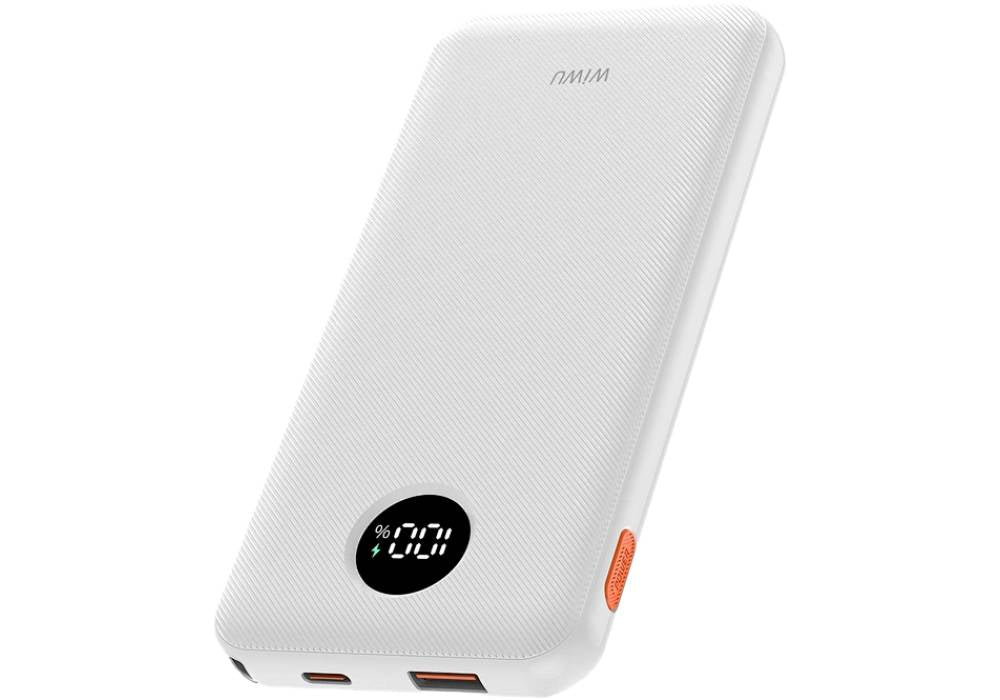 WiWU PN03 Essen Series 10000mAh Power Bank 22.5W – PD & QC 3.0 Fast Charging, LED Digital Display, White - 18 Months Warranty
