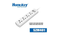 Huntkey SZM401 Universal Power Strip 4x Outlet AC 220-240V Surge Protector 1.5M - White