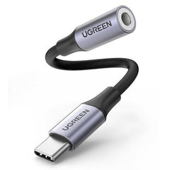 UGREEN 80154 USB-C TO 3.5MM M/F HEADPHONE ADAPTER, ALUMINUM SHELL WITH BRAIDED 10CM