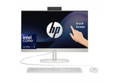 HP All-in-One AIO 27-cr1004ne PC Intel Core Ultra 7 155U 12 Cores Up to 4.8GHz 16 GB DDR5 27" FHD Touchscreen IPS 99% sRGB Display - White