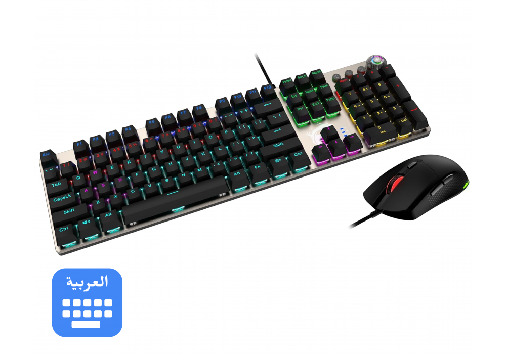 MSI Forge GK310 Combo RED AR - ENG Gaming RGB Mechanical Red Switches & Durable Mouse Switches Forge Mouse Set, Anti-Ghosting, Precise Optical Sensor 7200 DPI Optical Sensor